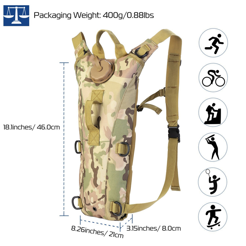 3L Tactical Hydration Pack - Premium Water Bladder Backpack for Outdoor Adventures