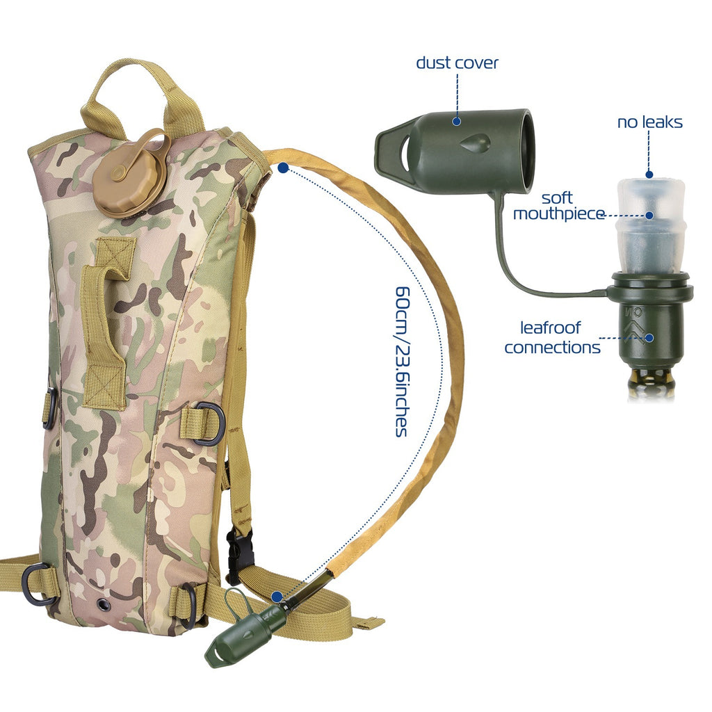 3L Tactical Hydration Pack - Premium Water Bladder Backpack for Outdoor Adventures