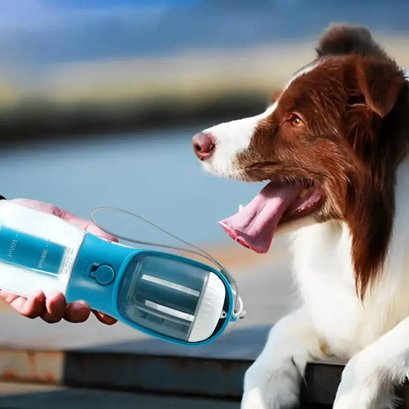 3-in-1 Dog Travel Bottle - Water, Food & Waste Bags in One Portable Design
