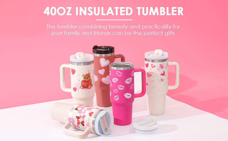 Precision 40oz Stainless Steel Tumbler with Handle – Durable, Leak-Proof, and Travel-Ready