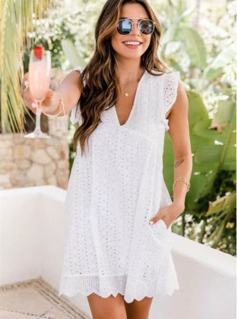 Gorgeous Summer Lace Dress with Pocket