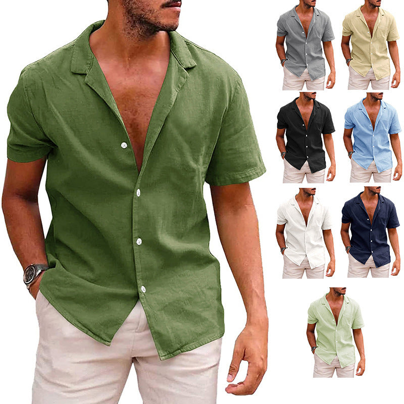 Men’s Everyday Casual Shirt – Short Sleeve Button-Down for Relaxed Style