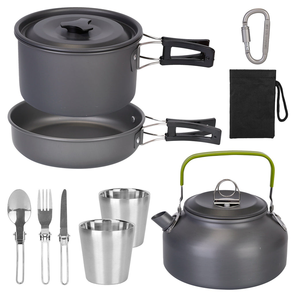 12-Piece Camping Cookware Set - Complete Outdoor Kitchen with Storage Bags