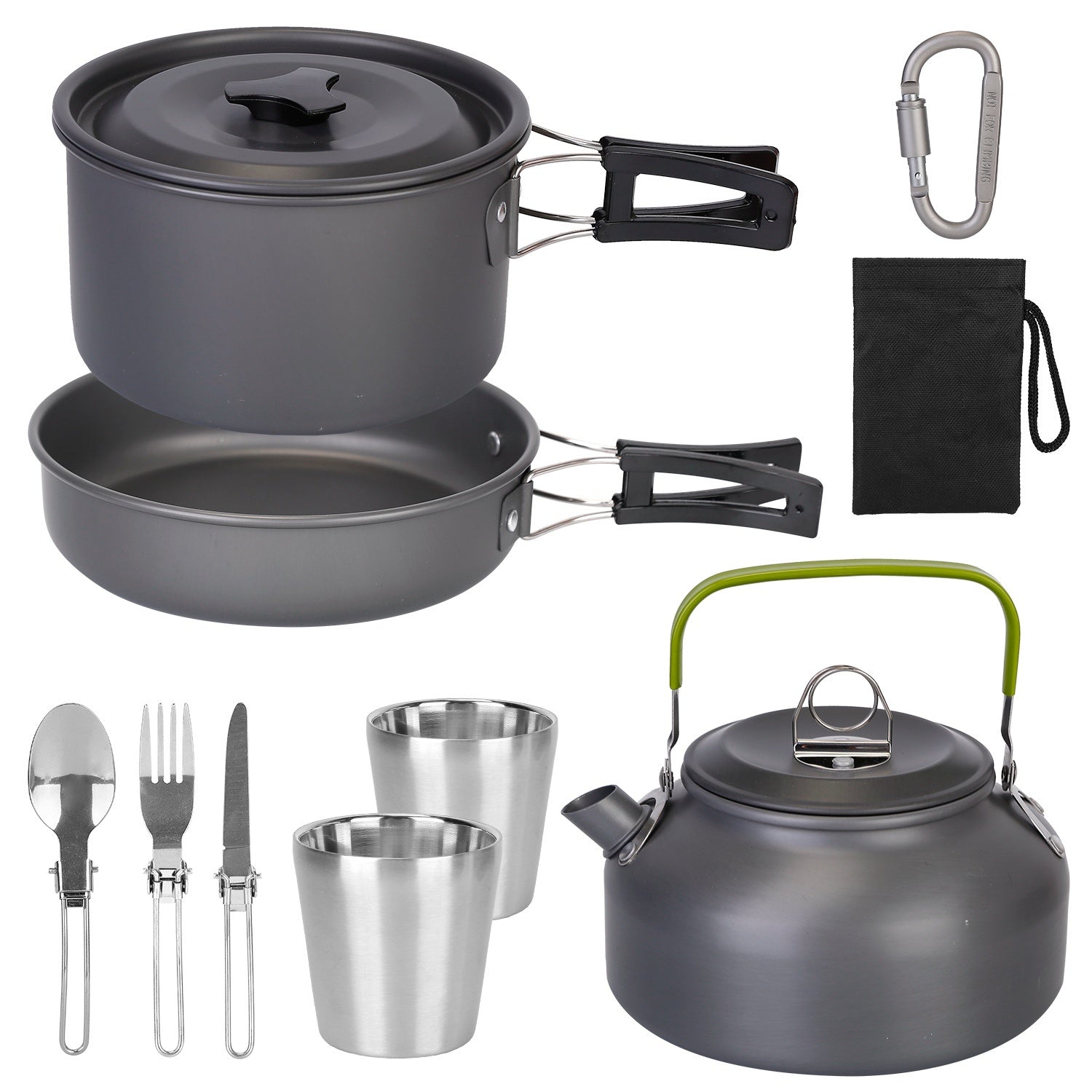 12-Piece Camping Cookware Set - Complete Outdoor Kitchen with Storage Bags
