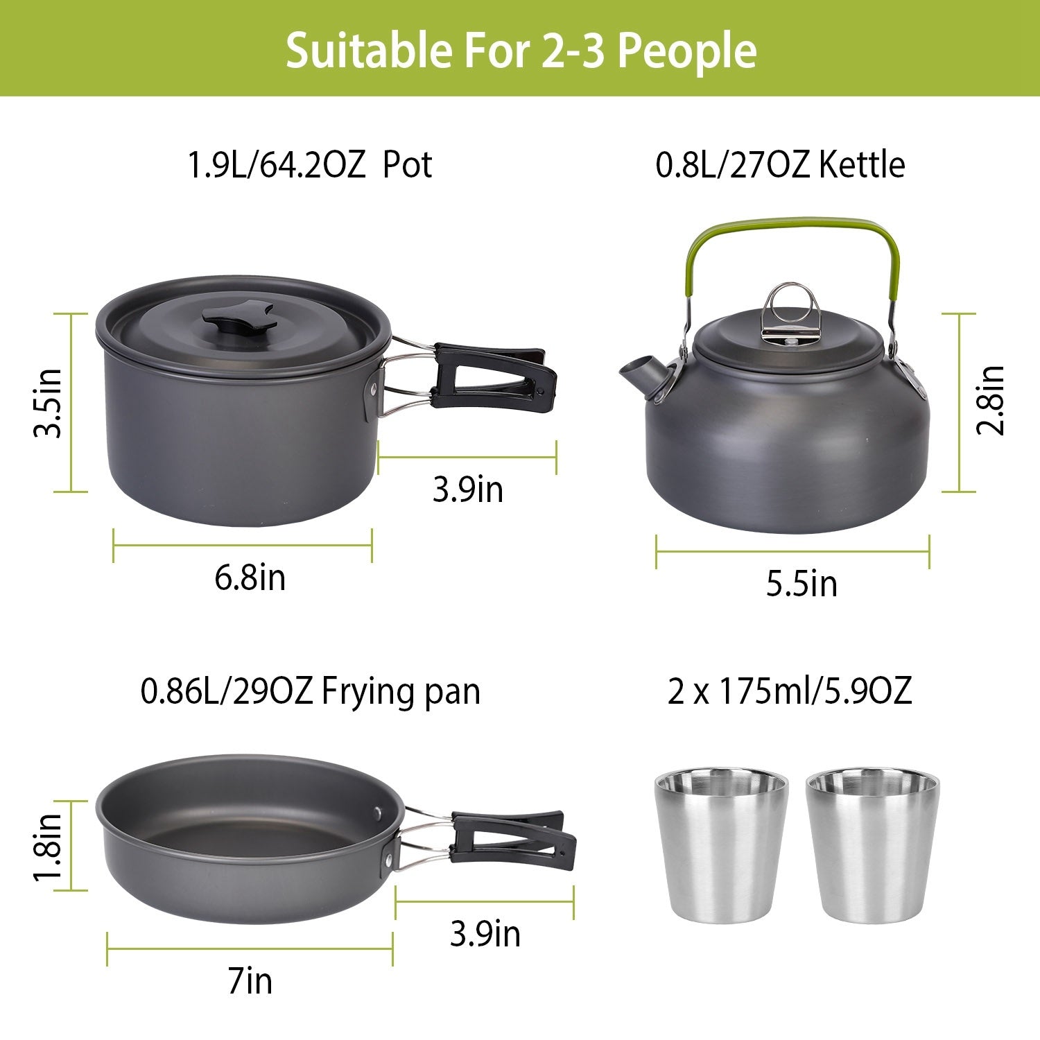 12-Piece Camping Cookware Set - Complete Outdoor Kitchen with Storage Bags