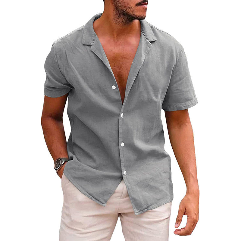 Men’s Everyday Casual Shirt – Short Sleeve Button-Down for Relaxed Style