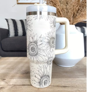 Precision 40oz Stainless Steel Tumbler with Handle – Durable, Leak-Proof, and Travel-Ready