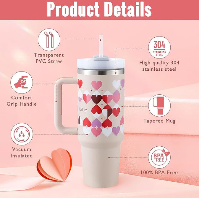 Precision 40oz Stainless Steel Tumbler with Handle – Durable, Leak-Proof, and Travel-Ready